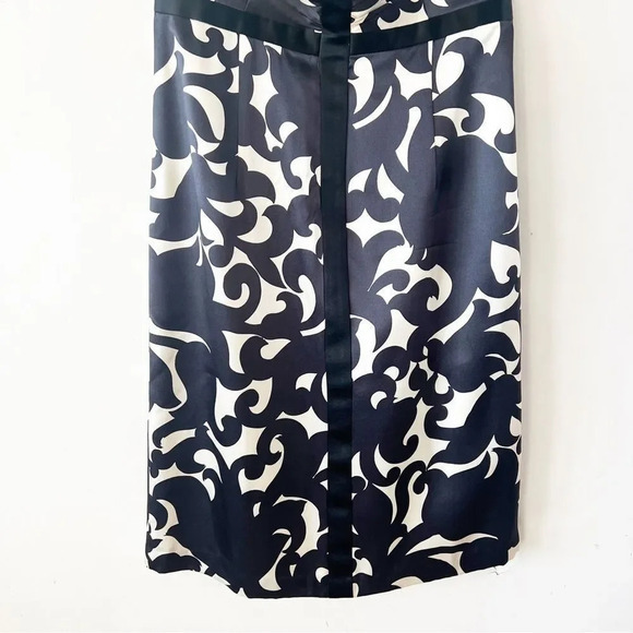 Milly New York Strapless Silk Cocktail Dress Size 8 Black White Bridesmaid Dance - Picture 7 of 9